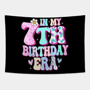 In My 7th Birthday Era Girl Gifts Seven Bday 7 Year Old Tapestry