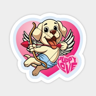 Puppy Love - Cute Labrador Retriever Puppy Cupid Magnet