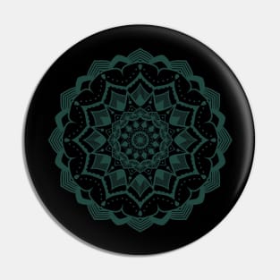 Green Intricate Mandala Pattern Pin