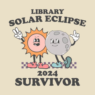 Funny Librarian Solar Eclipse 2024 Shirt,  Trendy Public Library Program Bookish T-Shirt