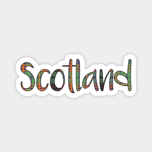 SCOTLAND, Halloween Coloured Tartan Style Design Magnet