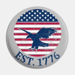 American Flag with Eagle, Est. 1776 Pin