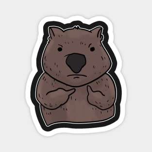 Grumpy Wombat Holding Middle finger funny gift Magnet