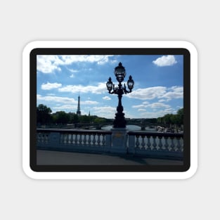 Paris with Eiffeltower and American church, view from Pont Alexander III Magnet