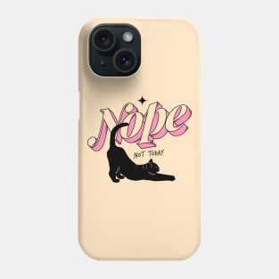 Monday Nope Black Cat in beige Phone Case