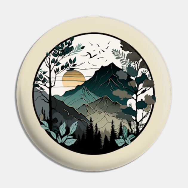 beautiful mountain view, vintage style Pin by teehood