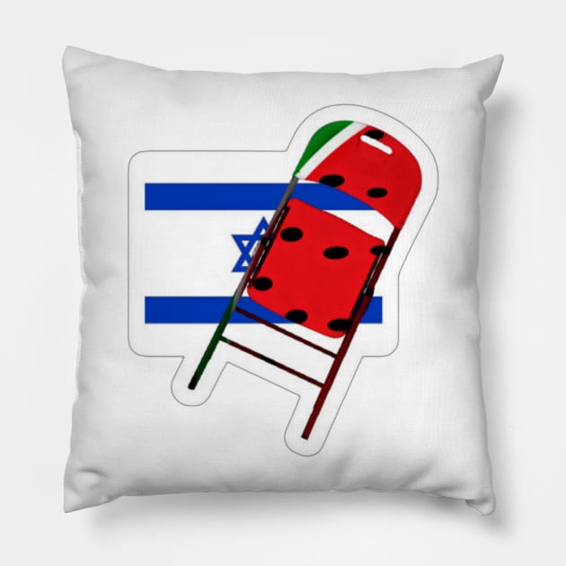 Watermelon Folding Chair To Brutal Occupation - Sticker - Front Pillow by SubversiveWare