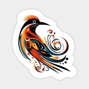 Abstract Tribal-Inspired Bird Magnet