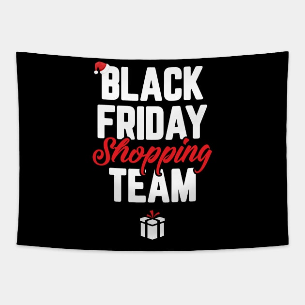 Black Friday Shopping Team Funny Christmas Tapestry by trendingoriginals