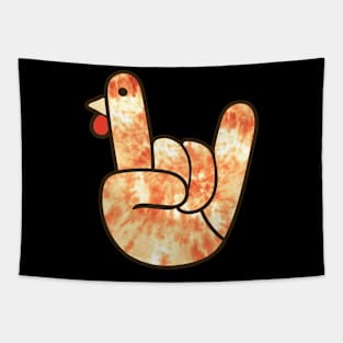 Rock Sign Turkey Hand Tie Dye Thanksgiving Autumn Men Women Tapestry