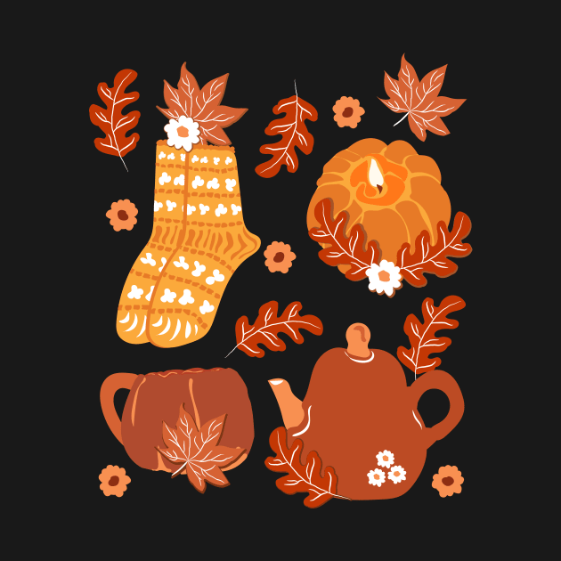 Cozy Autumn Pattern lets cuddle stay cozy weather by Fancy Funky Garbage