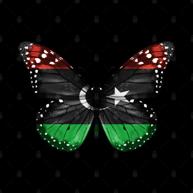 Libyan Flag  Butterfly - Gift for Libyan From Libya by Country Flags