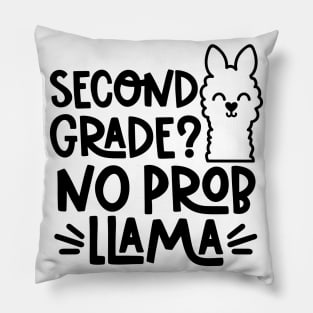 Second Grade, No Problem Llama Funny Kids Back to School Pillow