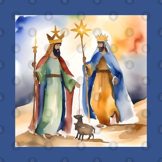 Epiphany or Three Kings Day - January 6 - Watercolors & Pen by Oldetimemercan