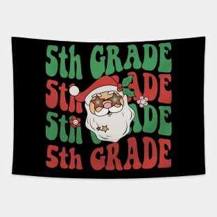 Christmas Teacher 5th Grade Santa Hat Back To School Tapestry