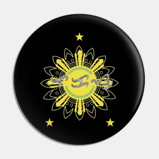 Philippine 3 Stars & Sun / Baybayin word Lakas (Strength) Pin