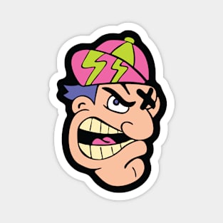 Angry mad 90's retro colours Baseball Cap Guy Magnet