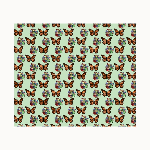 Aesthetic Butterfly and Flower Pattern by Courtney Graben by courtneylgraben