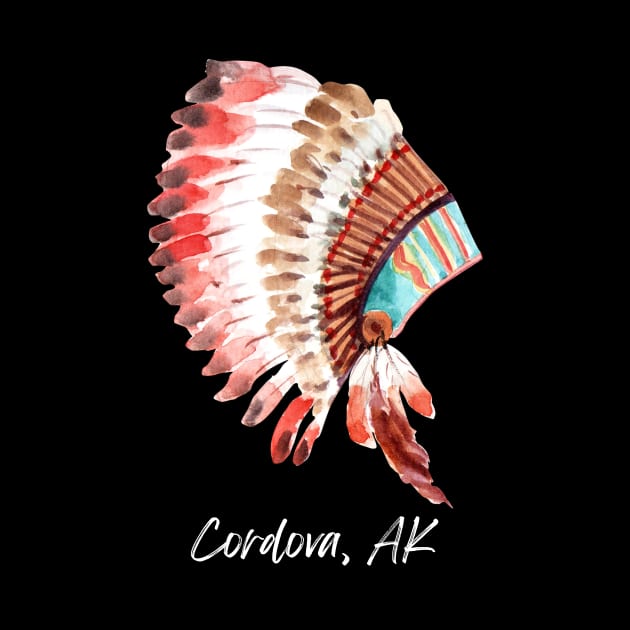 Cordova Alaska Watercolor Native American Headdress by twizzler3b