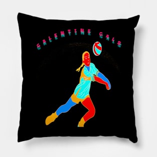 Galentine gal playing Volleyball Pillow