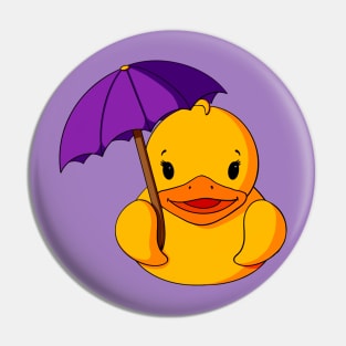 Rainy Day Umbrella Rubber Duck Pin