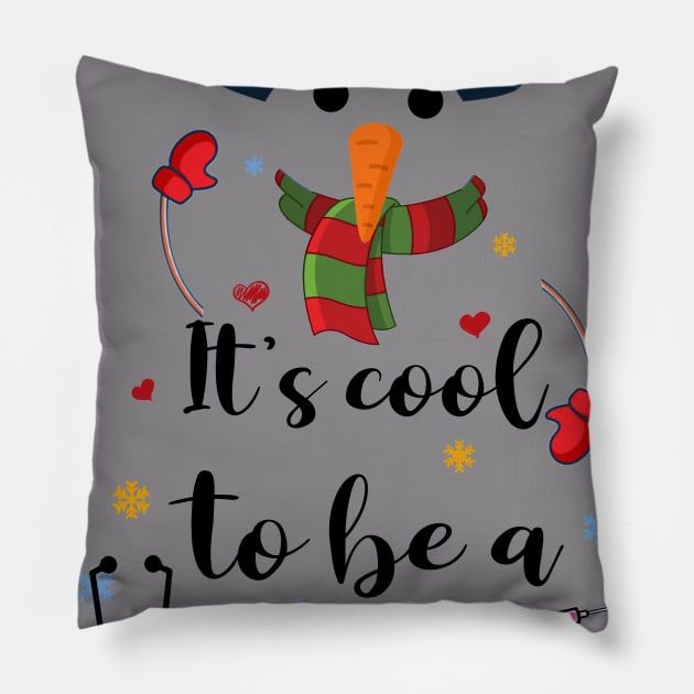 Cool To Be A Nurse Snowman Christmas Gift Pillow by Terryeare