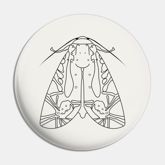 Picasso Moth Lineart Pin by Tiomio