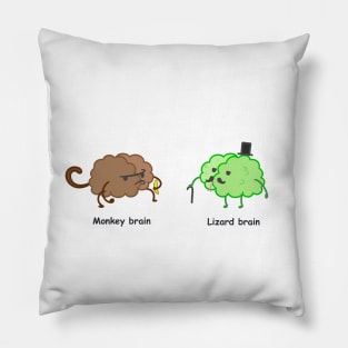 Monkey brain vs Lizard brain Pillow