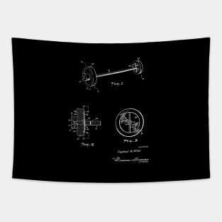 weight lifting construction Vintage Patent Hand Drawing Tapestry