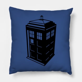 Doctor Who - Tardis - Three Point Perspective - Black Pillow