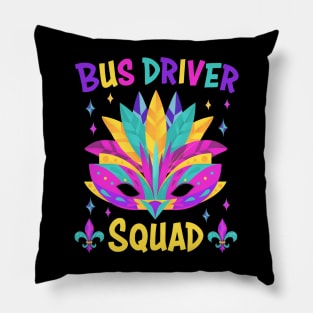 Bus Driver Squad Mardi Gras Carnival Costume Tee - Perfect for Parade Kings and Beads Pillow