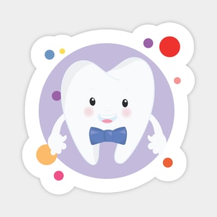 Cute Adorable Gentleman Tooth Kawaii Design Magnet