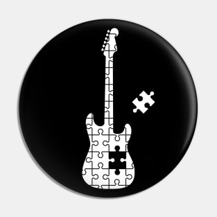 Puzzle S-Style Electric Guitar Silhouette Pin