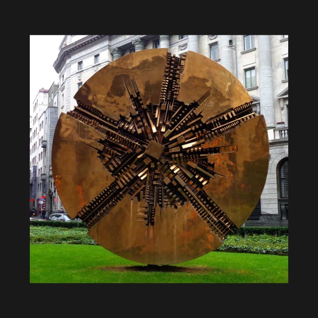 Sculpture of Arnaldo Pomodoro, Milan, Italy by IgorPozdnyakov