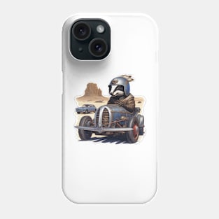 a badger racing a car across the desert Phone Case