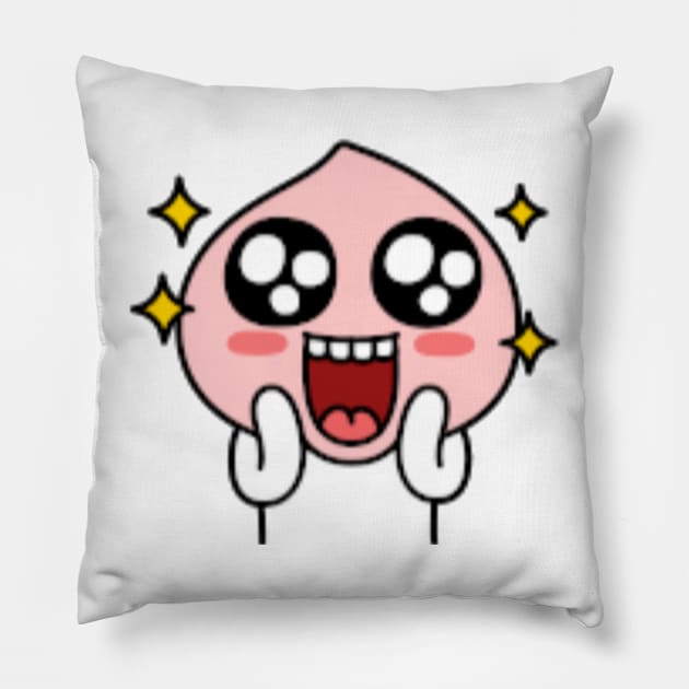 KakaoTalk Friends Apeach (Ecstatic) Pillow by icdeadpixels