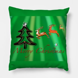 Gorgeous Christmas Tree Green  and Dears Pillow