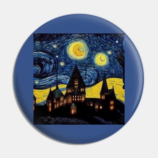 Starry Night Wizarding School Van Gogh Pin