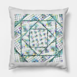 Cubes in Speckled Cubes | Cool Blues, Greens, Purples and More | Digitally Designed Geometric Pattern Pillow