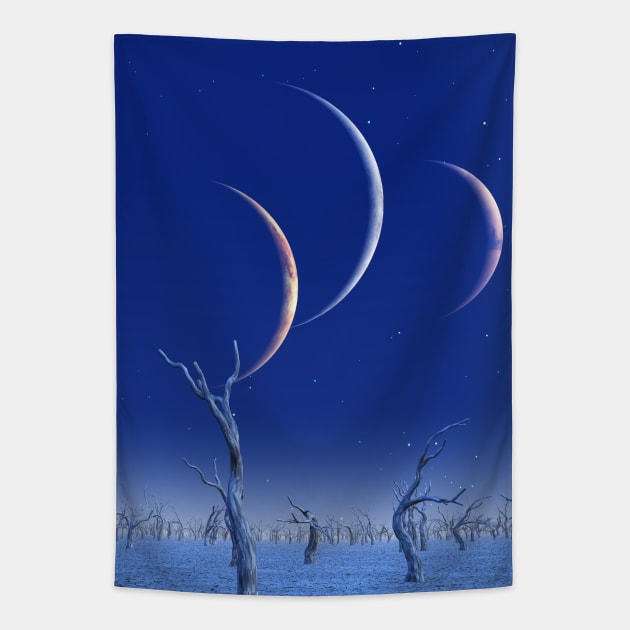 Three planets rise Tapestry by rolffimages