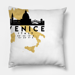 Venice Italy Skyline Map Art Pillow