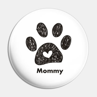 Mommy name made of hand drawn paw prints Pin