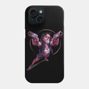 Bubble gum girl with guns Phone Case