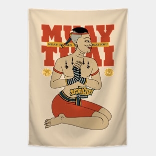 Classic Muay Thai Wai Kru Born to Fight Tapestry