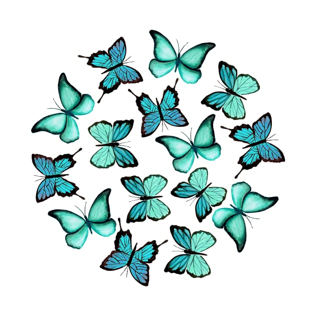 Blue butterflies by JuliaBadeeva