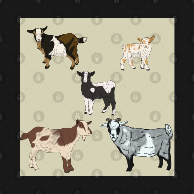 Nigerian Dwarf Goats Pattern Cream by TrapperWeasel