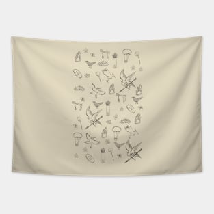 Hunger Games quality pattern sketch - yellow Tapestry