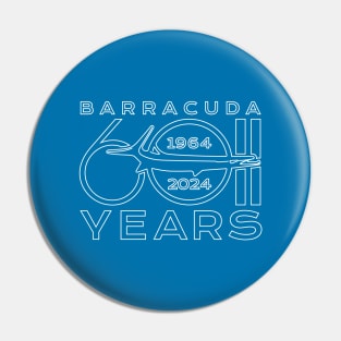 60th Anniversary - Barracuda Text Design (Reverse on Blue) Pin