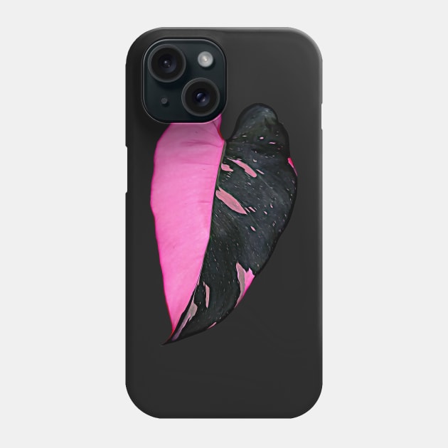 PHILODENDRON PINK PRINCESS BLACK CHERRY Phone Case by plantees-id