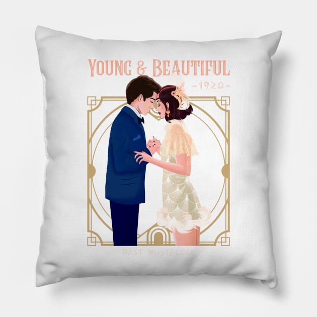 Young & Beautiful - 1920s Pillow by Tip Top Tee's